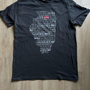 Gildan northern University Black Short Sleeve Tee with Typographic Design